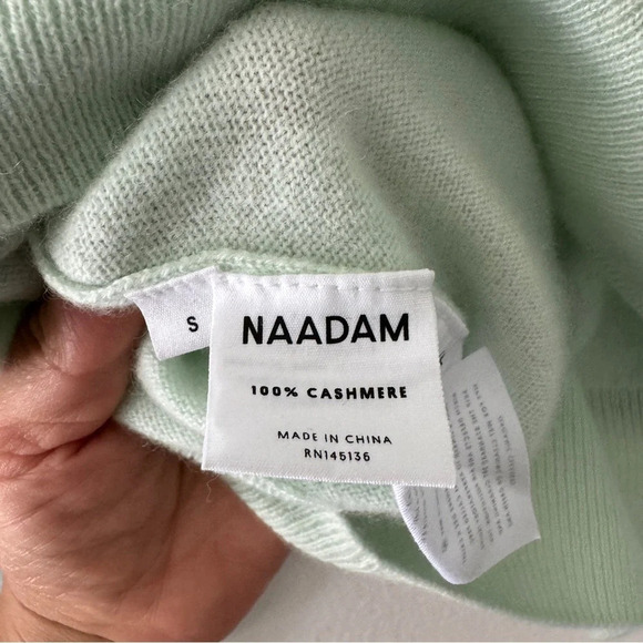 Naadam open back green cashmere sweater size small - Picture 6 of 7